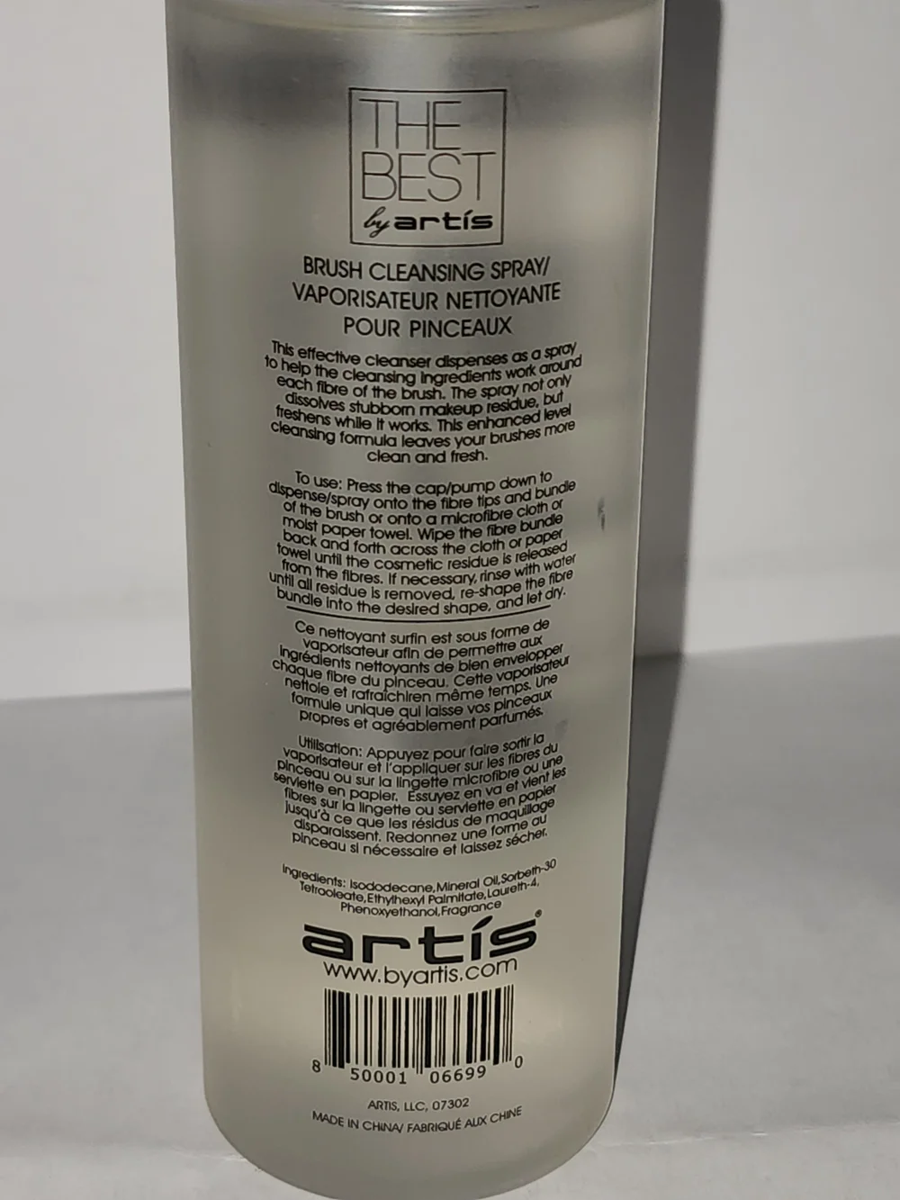 artis White Brush Cleansing Spray Bottle